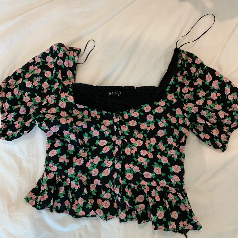 Floral peplum Zara top